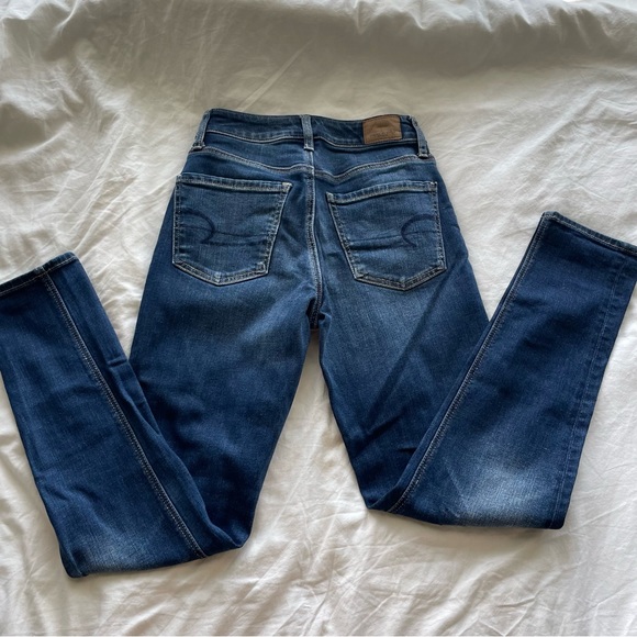 High Rise Dark Wash American Eagle Skinny Jeans Ne(X)t Level Stretch - Picture 7 of 7